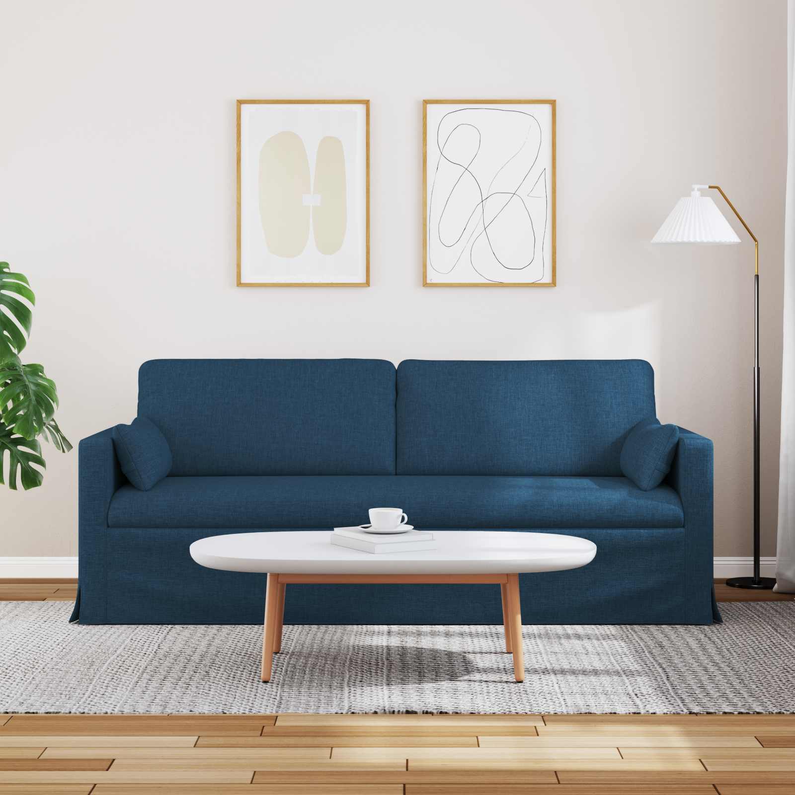Divano Blu 198 x 78 x 80 cm Tessuto