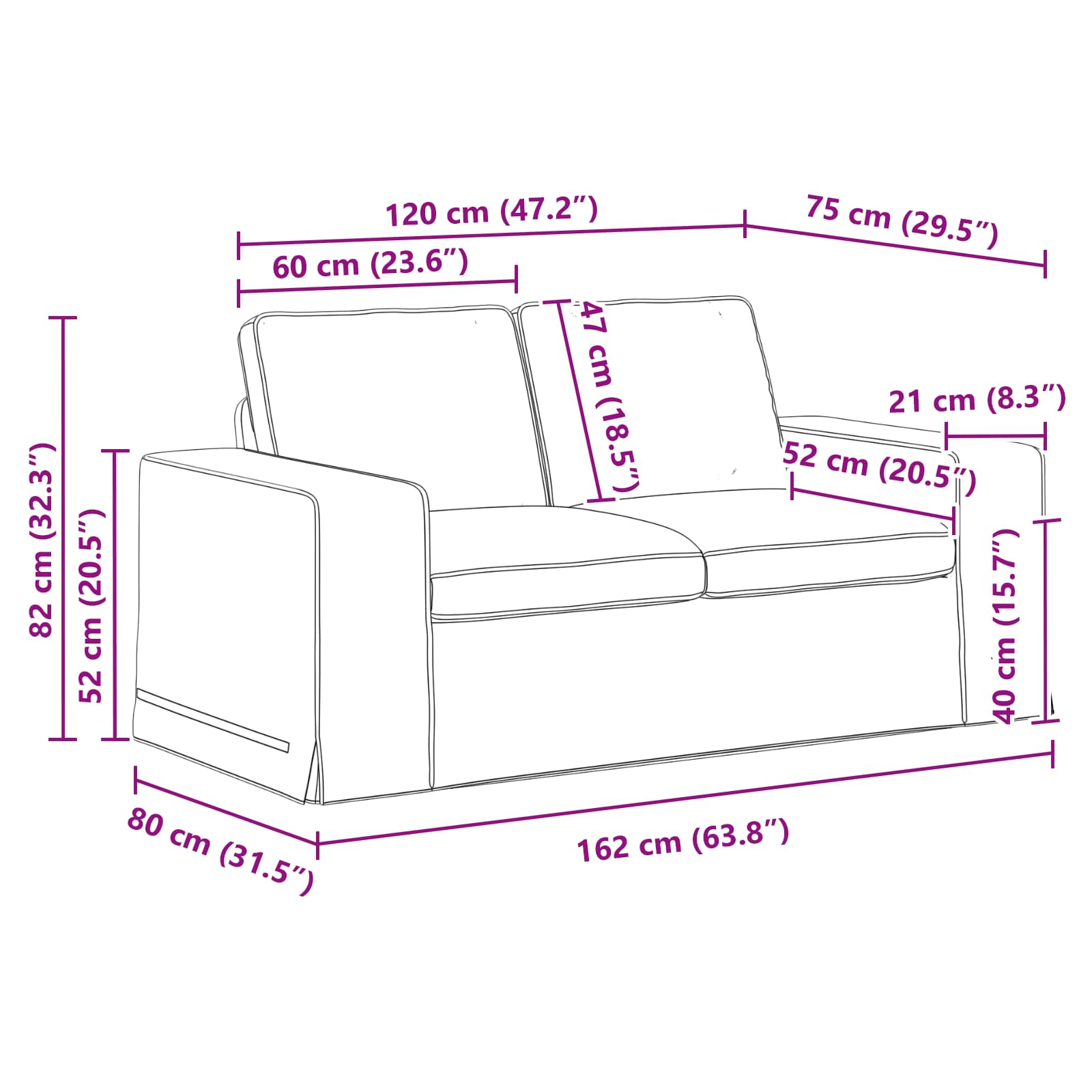 Divano Grigio scuro 162 x 80 x 82 cm Metallo 42024384