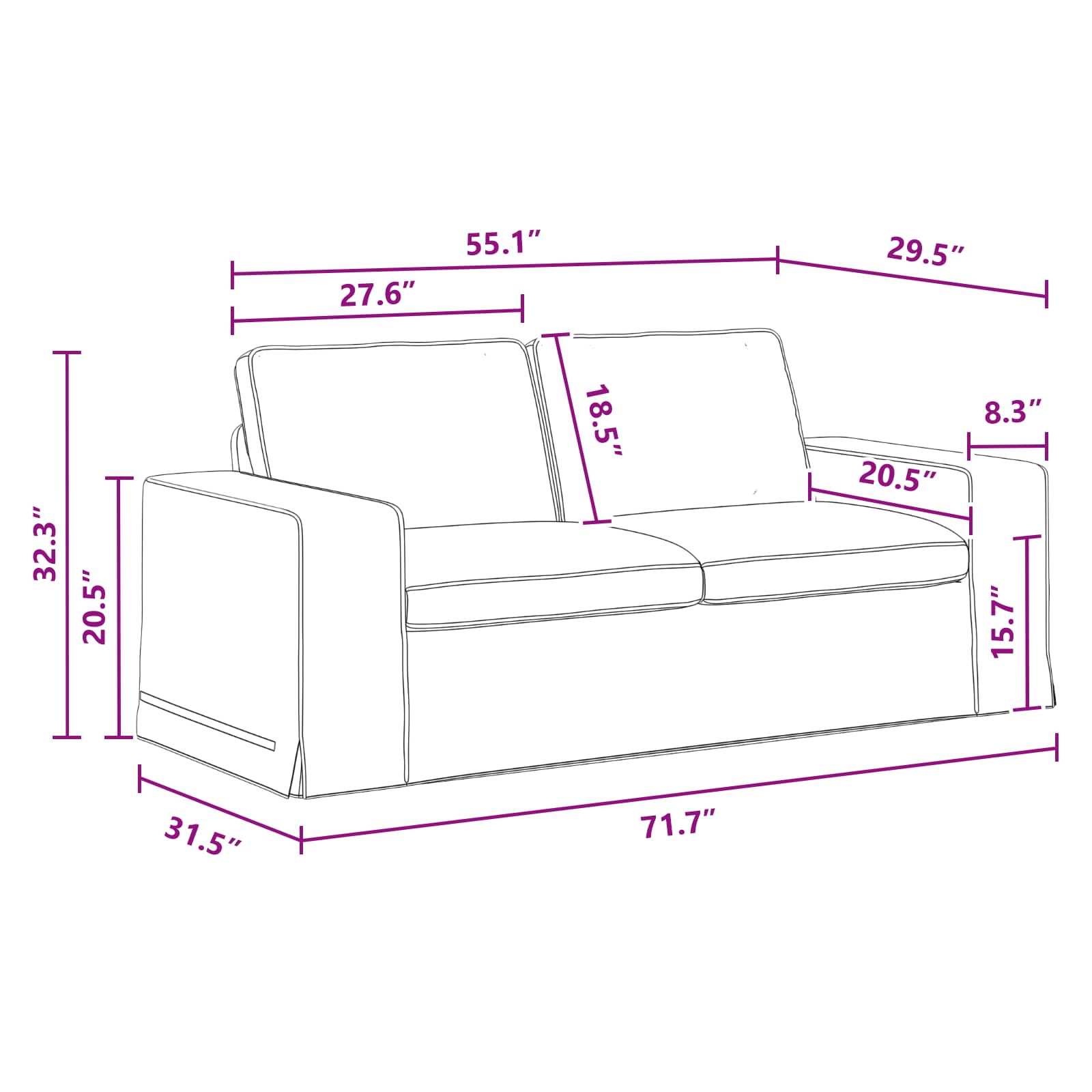 Divano Grigio scuro 182 x 80 x 82 cm Metallo 42024391