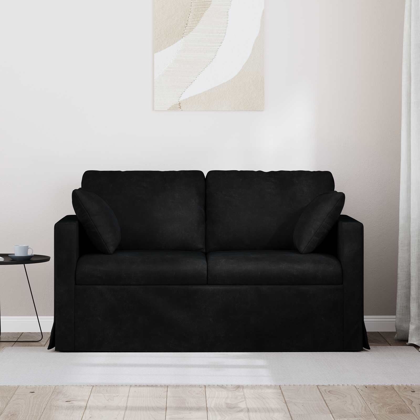 Divano Nero 138 x 78 x 80 cm Velluto