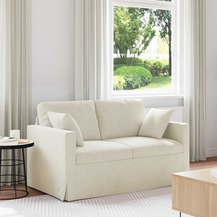 Divano Crema 138 x 78 x 80 cm Velluto