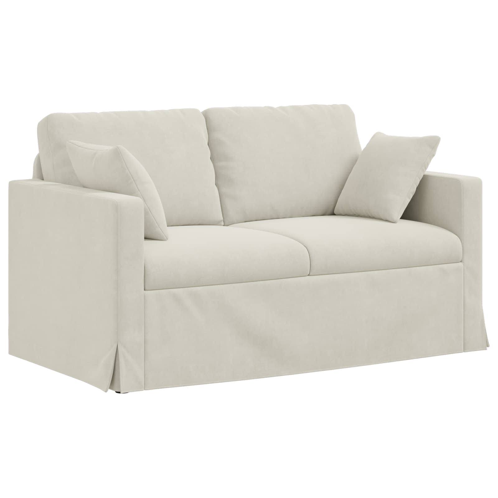 Divano Crema 138 x 78 x 80 cm Velluto