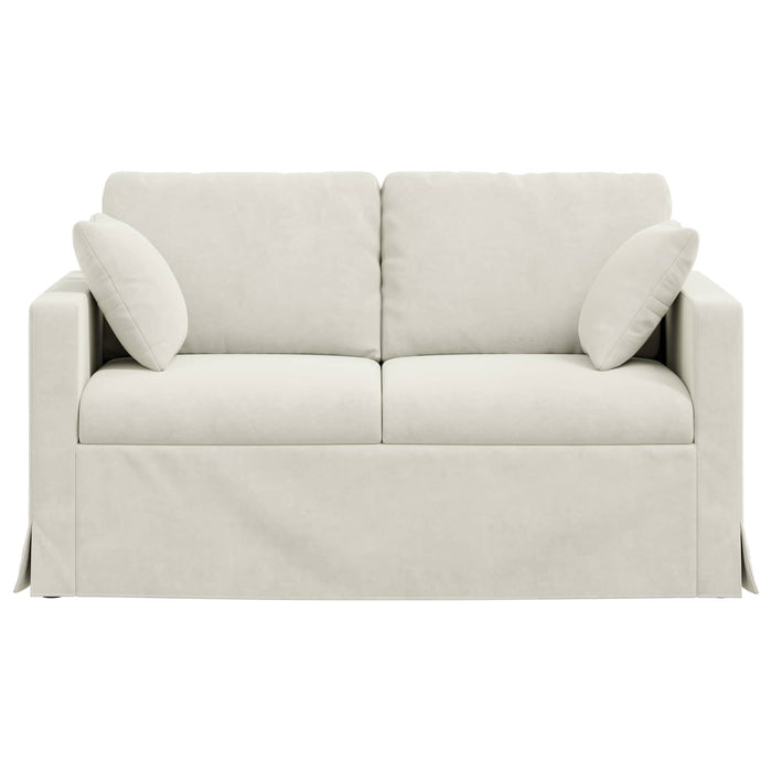 Divano Crema 138 x 78 x 80 cm Velluto
