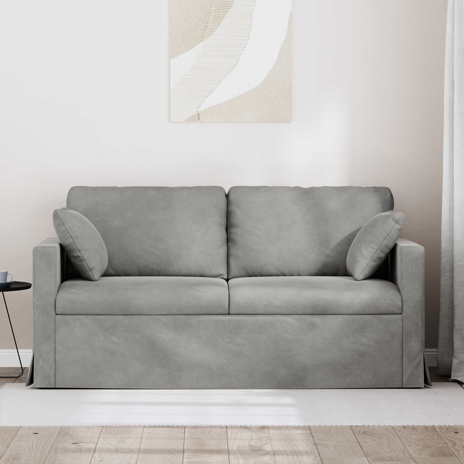 Divano Grigio chiaro 158 x 78 x 80 cm Velluto