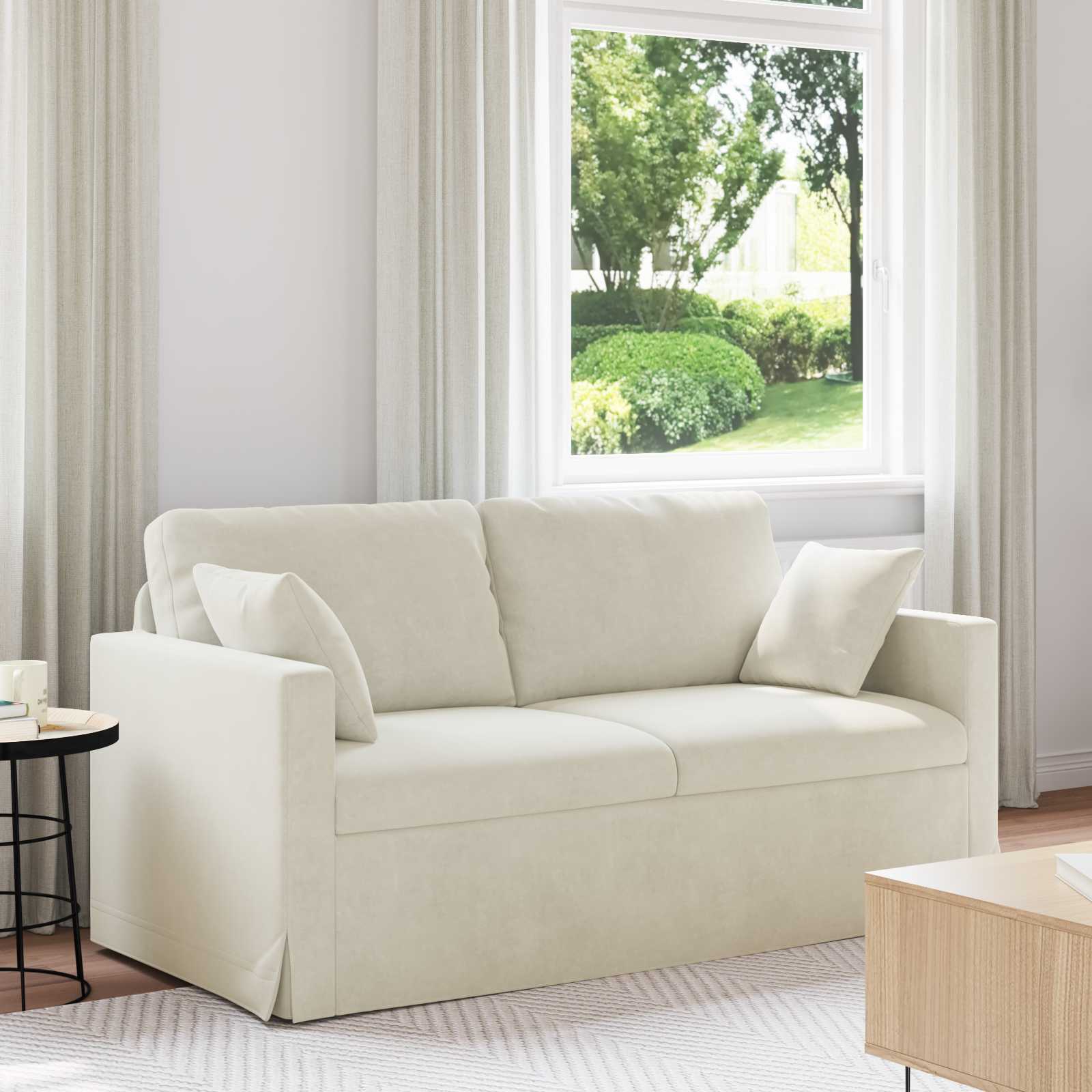 Divano Crema 158 x 78 x 80 cm Velluto 42024429