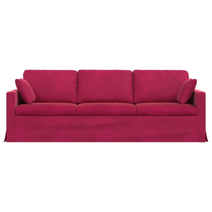 Divano Rosso Vino 228 x 78 x 80 cm Velluto 42024445