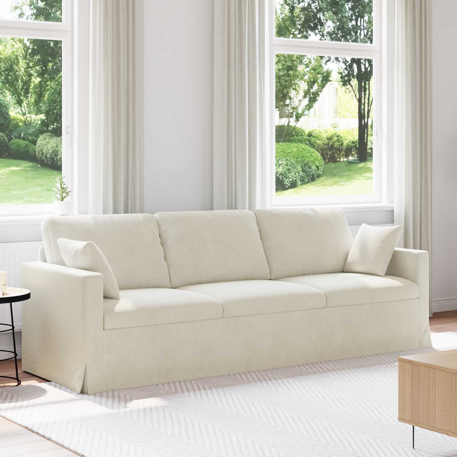 Divano Crema 228 x 78 x 80 cm Velluto 42024447