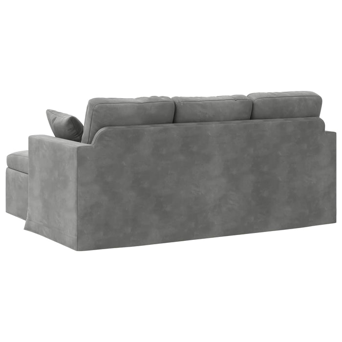 Divano Grigio scuro 198 x 134 x 80 cm Velluto 42024450