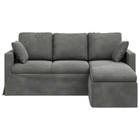Divano Grigio scuro 198 x 134 x 80 cm Velluto 42024450