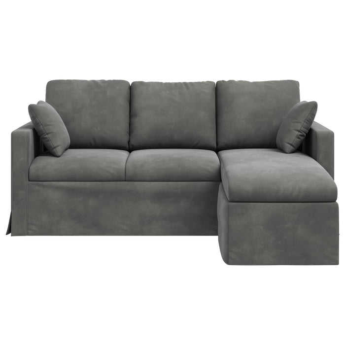 Divano Grigio scuro 198 x 134 x 80 cm Velluto 42024450