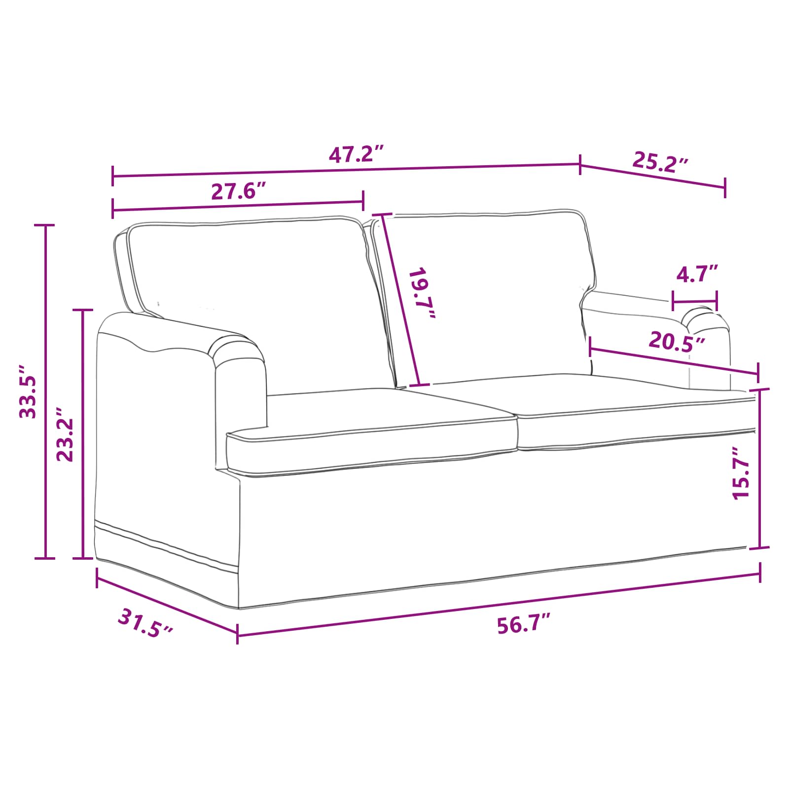 Divano Grigio scuro 142 x 80 x 85 cm Metallo 42024484
