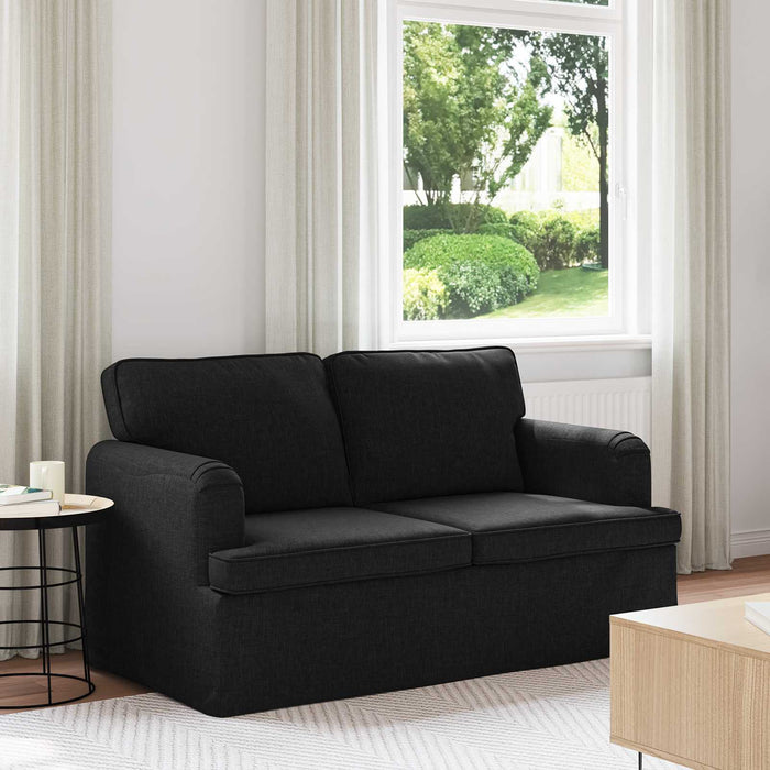 Divano Nero 144 x 80 x 85 cm Tessuto