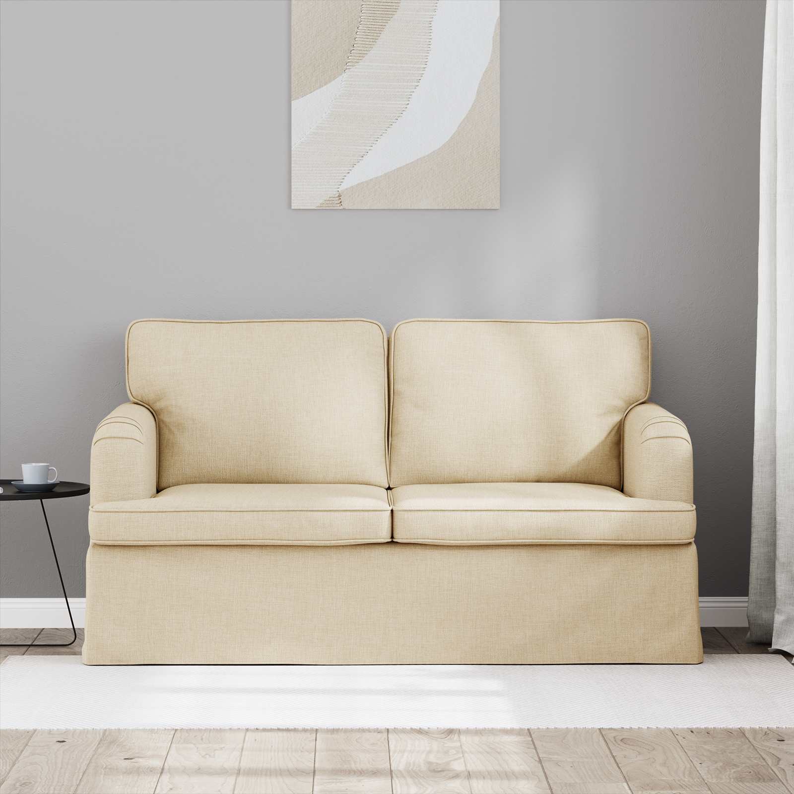 Divano Crema 144 x 80 x 85 cm Tessuto