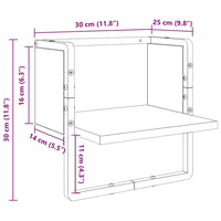 Scaffale da parete Rovere Artigianale 30 x 25 x 30 cm 893636