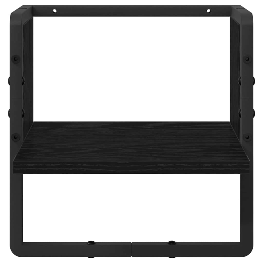 Scaffale da parete con lo scaffale Rovere Nero 30 x 25 x 30 cm 893637