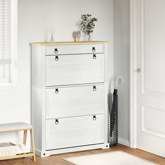 Mobile per scarpe con cassetto Corona Bianco 99 x 32 x 144,5 cm 42024955