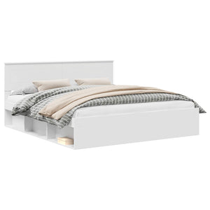 Struttura del letto Bianco 200 x 200 cm Legno multistrato 3407832