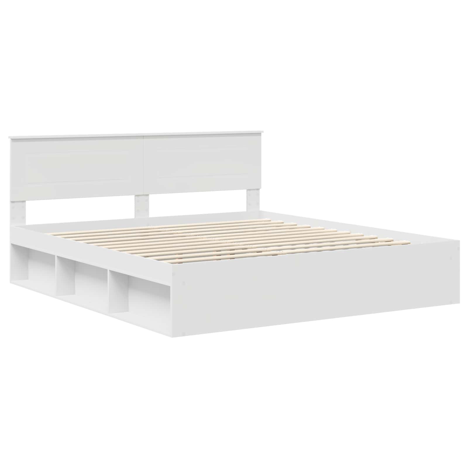 Struttura del letto Bianco 200 x 200 cm Legno multistrato 3407832