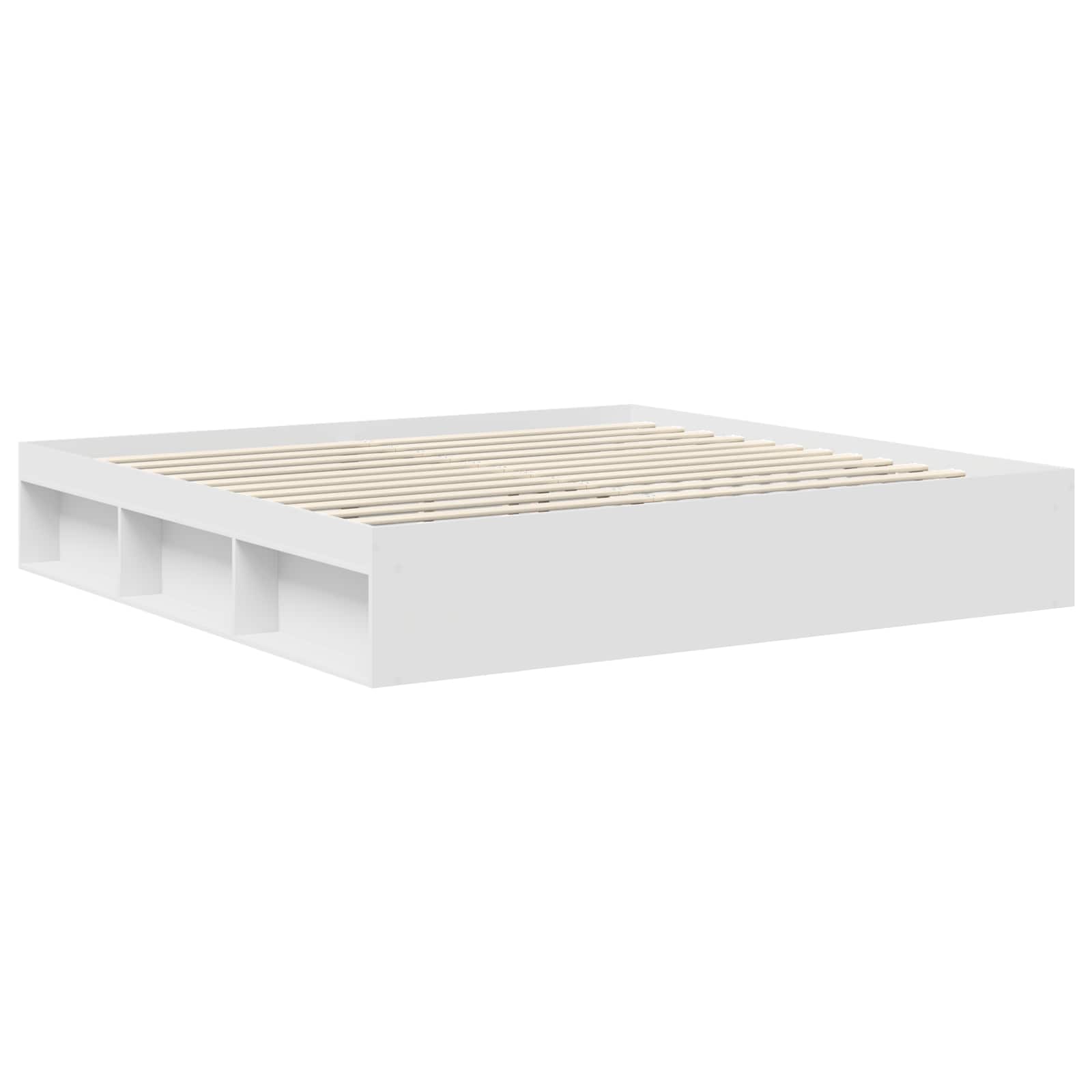 Struttura del letto Bianco 200 x 200 cm Legno multistrato 3407832