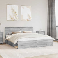 Struttura del letto con testiera Grigio Sonoma 200 x 200 cm 3407837