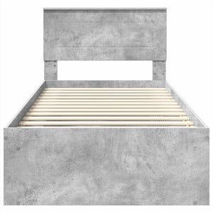 Struttura del letto con testiera Grigio Concretè 100 x 200 cm 3407916