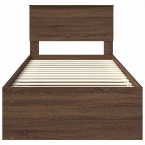 Struttura del letto con testiera-Giroletto con Testiera Rovere Marrone 100 x 200 cm 481499