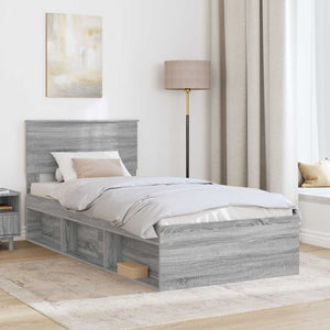 Struttura del letto Grigio Sonoma 90 x 200 cm Legno multistrato 3407936