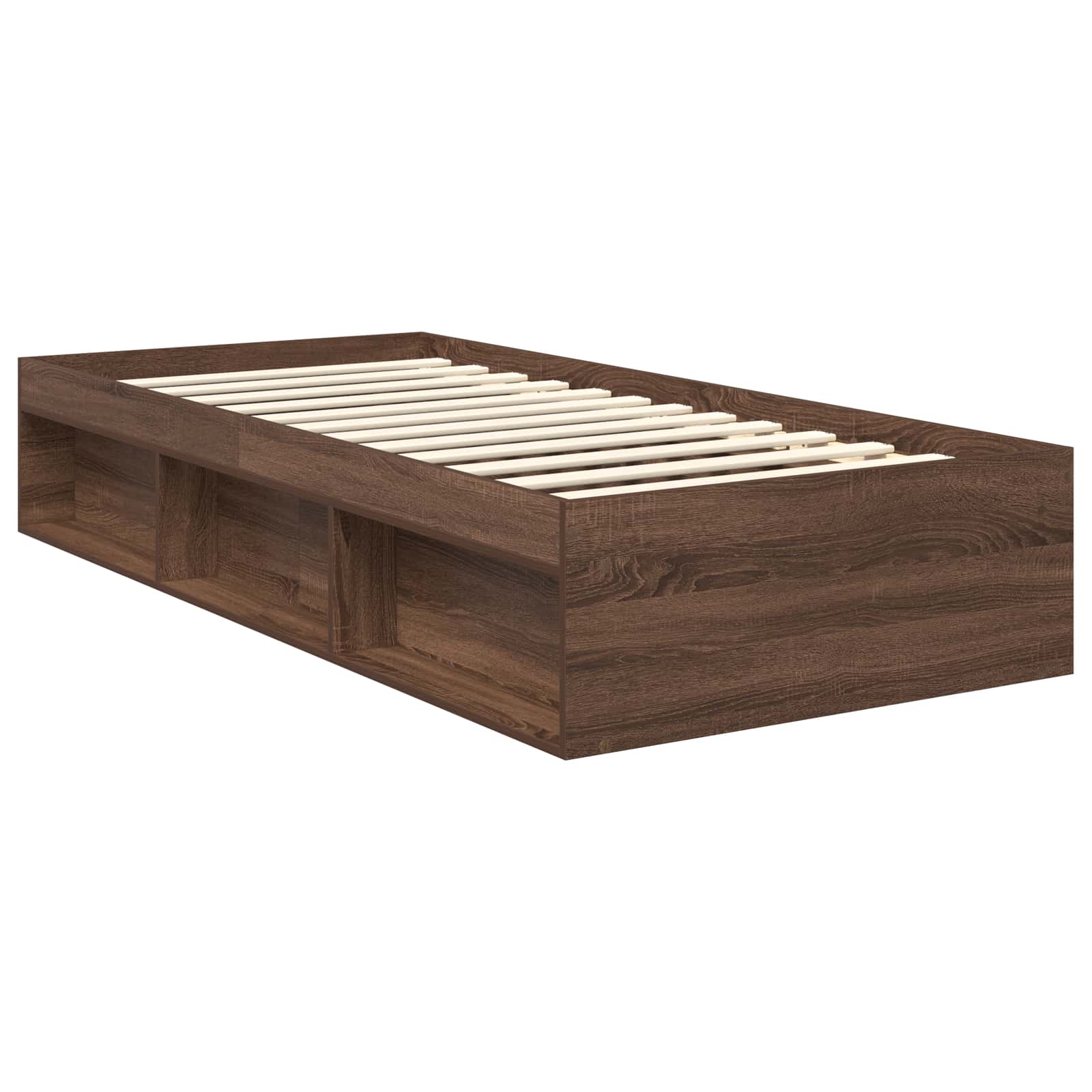 Struttura del letto con testiera Rovere Marrone 90 x 200 cm 3407937