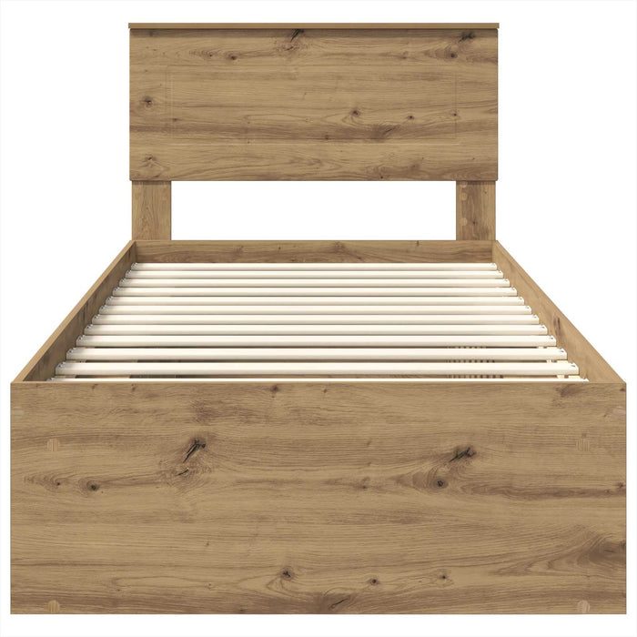 Struttura del letto con testiera-Giroletto con Testiera Rovere Artigianale 90 x 200 cm 805139