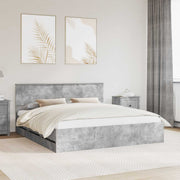 Struttura del letto con cassetto Grigio cemento 200 x 200 cm 3407952