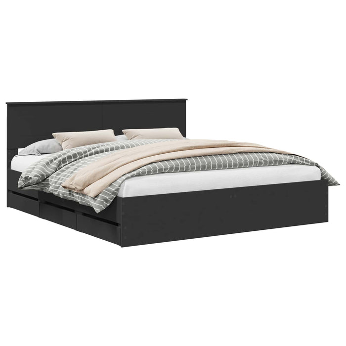 Struttura del letto Nero 180 x 200 cm Legno Ingegnerizzato 3407957