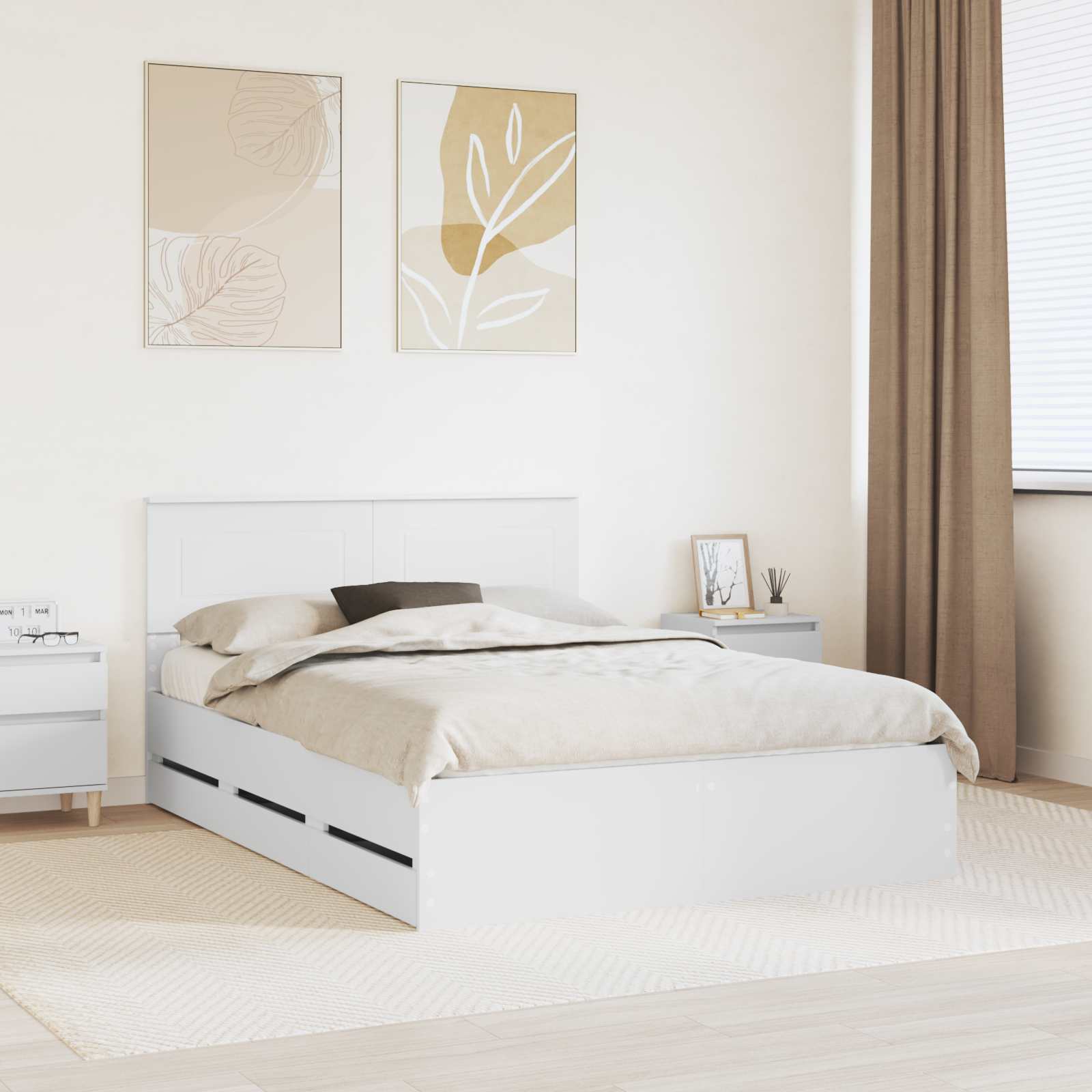 Struttura del letto Bianco 140 x 190 cm Legno Ingegnerizzato 3407977