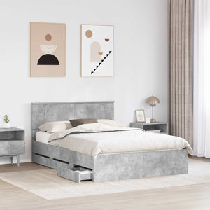 Struttura del letto con cassetto Grigio cemento 140 x 190 cm 3407980