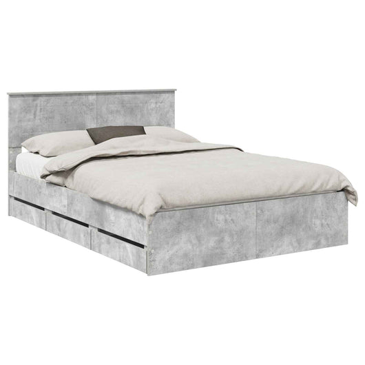 Struttura del letto con cassetto Grigio cemento 140 x 190 cm 3407980