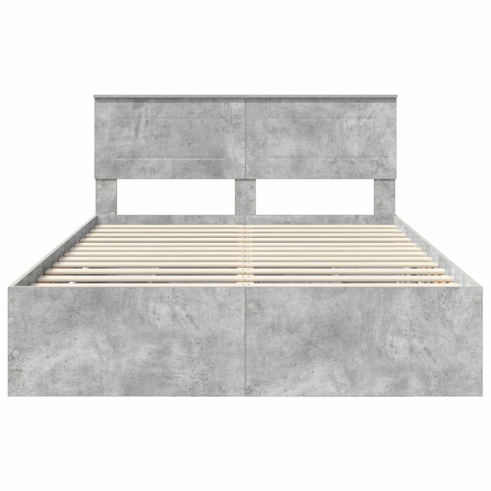 Struttura del letto con cassetto Grigio cemento 140 x 190 cm 3407980