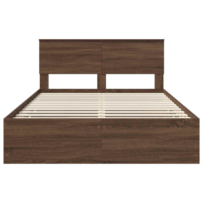 Struttura del letto con cassetto Rovere Marrone 140 x 190 cm 3407983