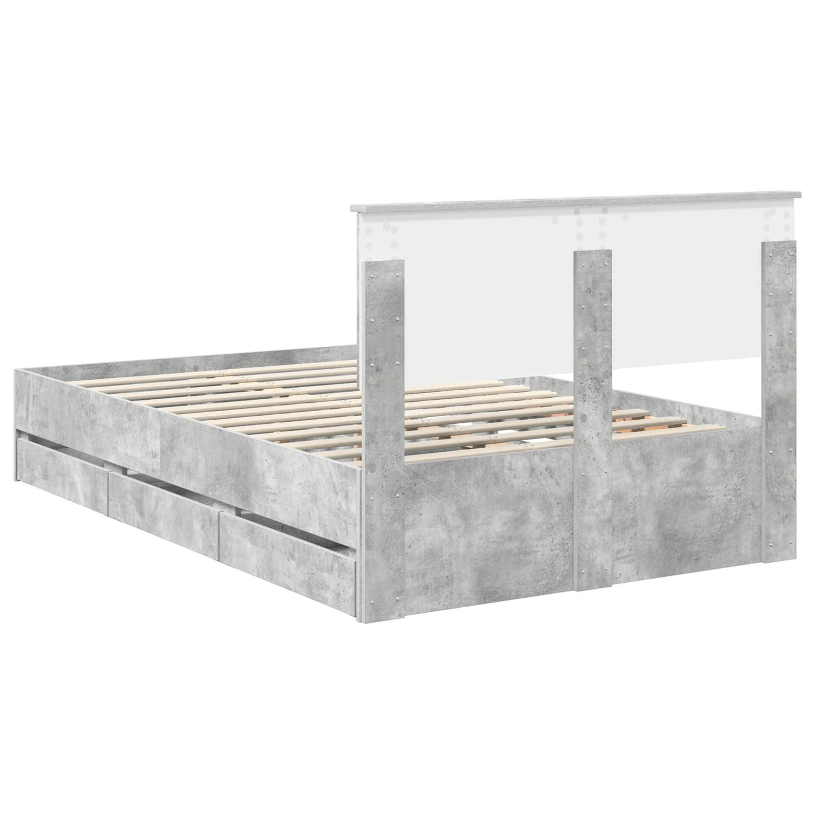 Struttura del letto con cassetto Grigio cemento 135 x 190 cm 3407994