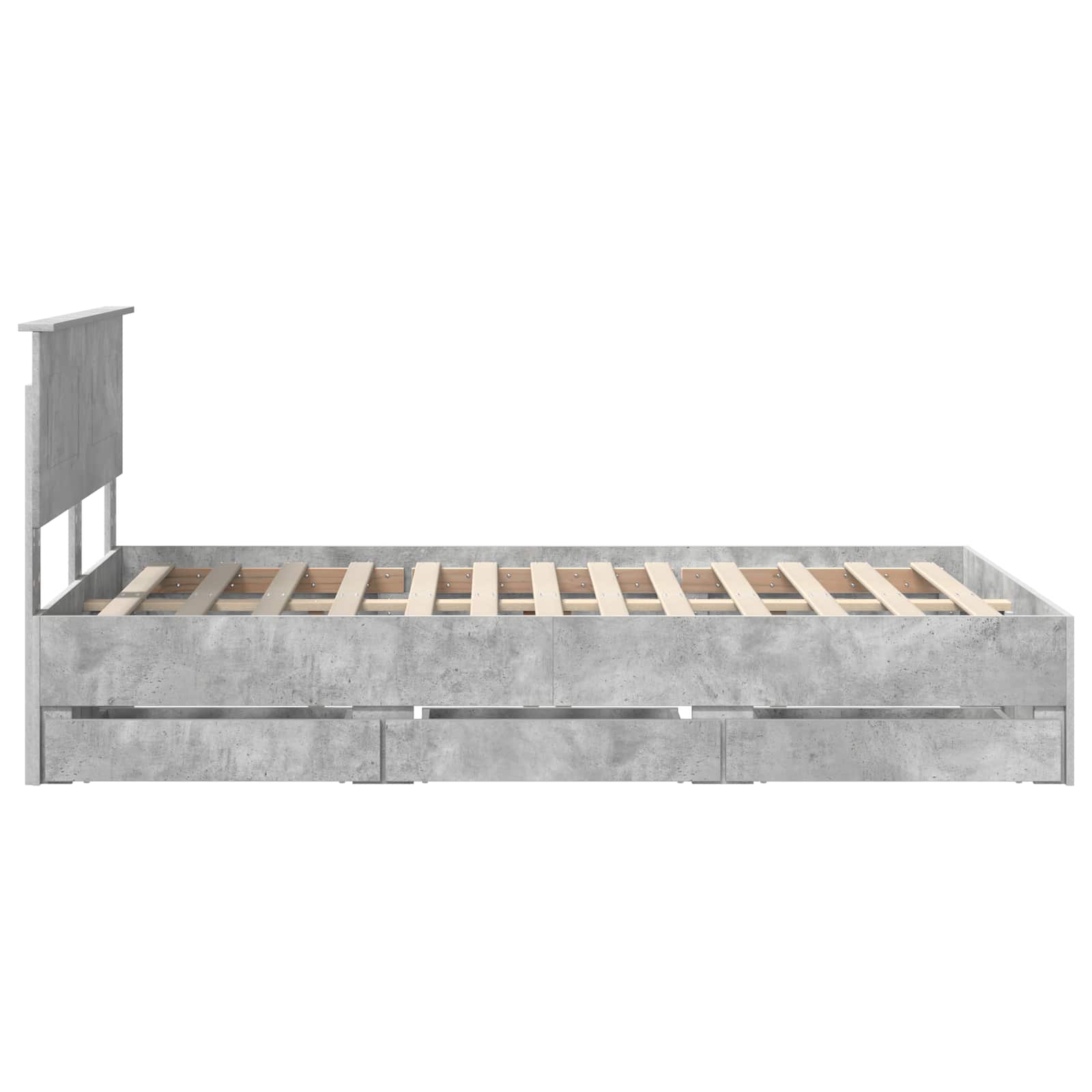 Struttura del letto con cassetto Grigio cemento 135 x 190 cm 3407994
