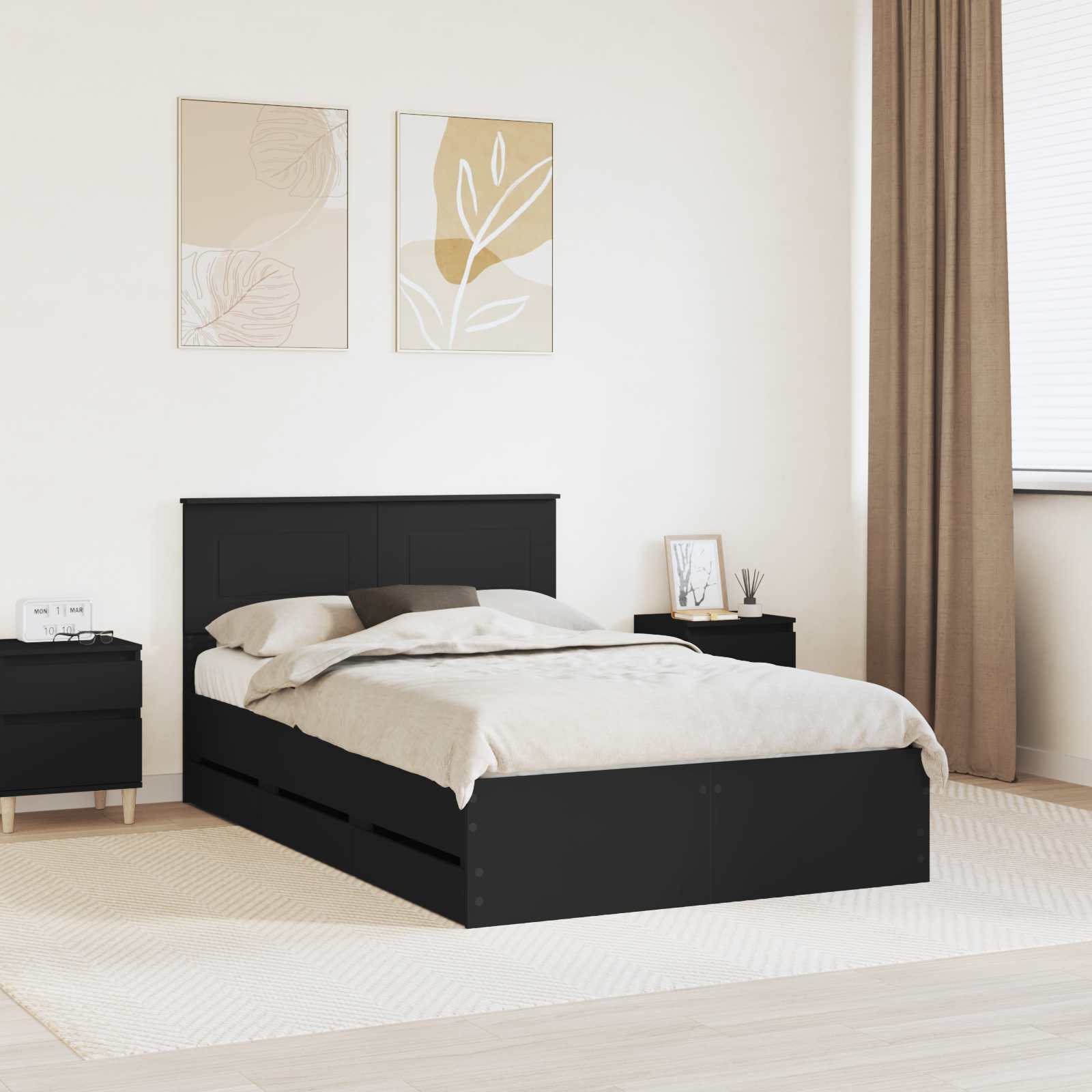 Struttura del letto Nero 120 x 200 cm Legno Ingegnerizzato 3408006
