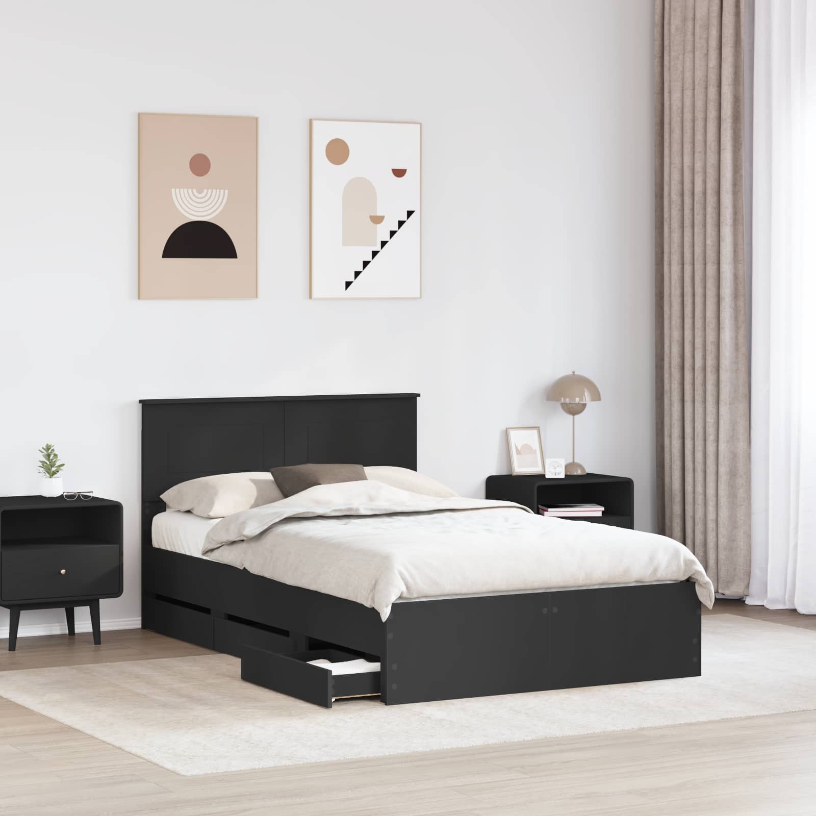 Struttura del letto Nero 120 x 200 cm Legno Ingegnerizzato 3408006