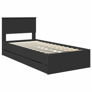 Struttura del letto Nero 100 x 200 cm Legno Ingegnerizzato 3408013