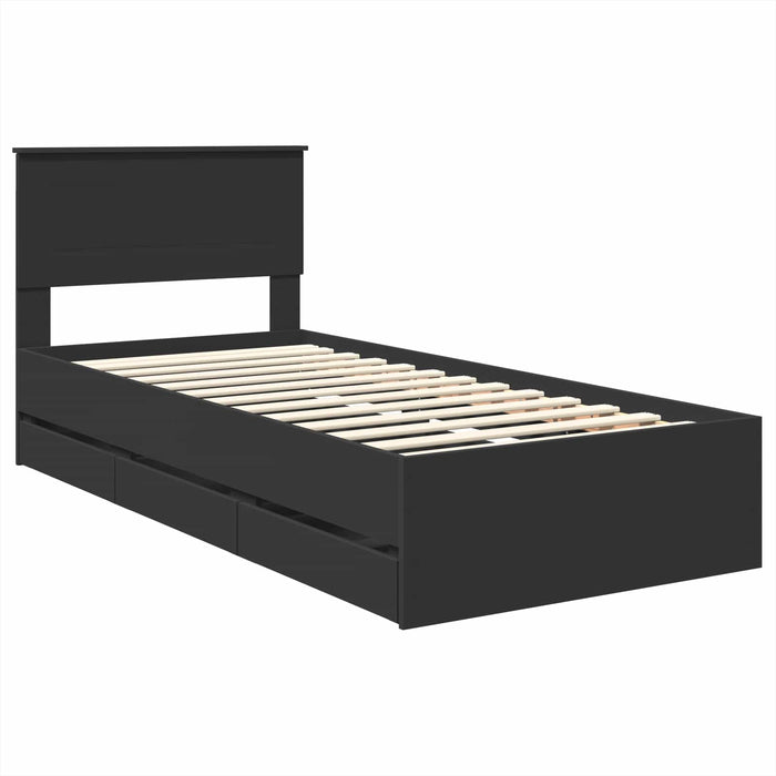 Struttura del letto Nero 100 x 200 cm Legno Ingegnerizzato 3408013