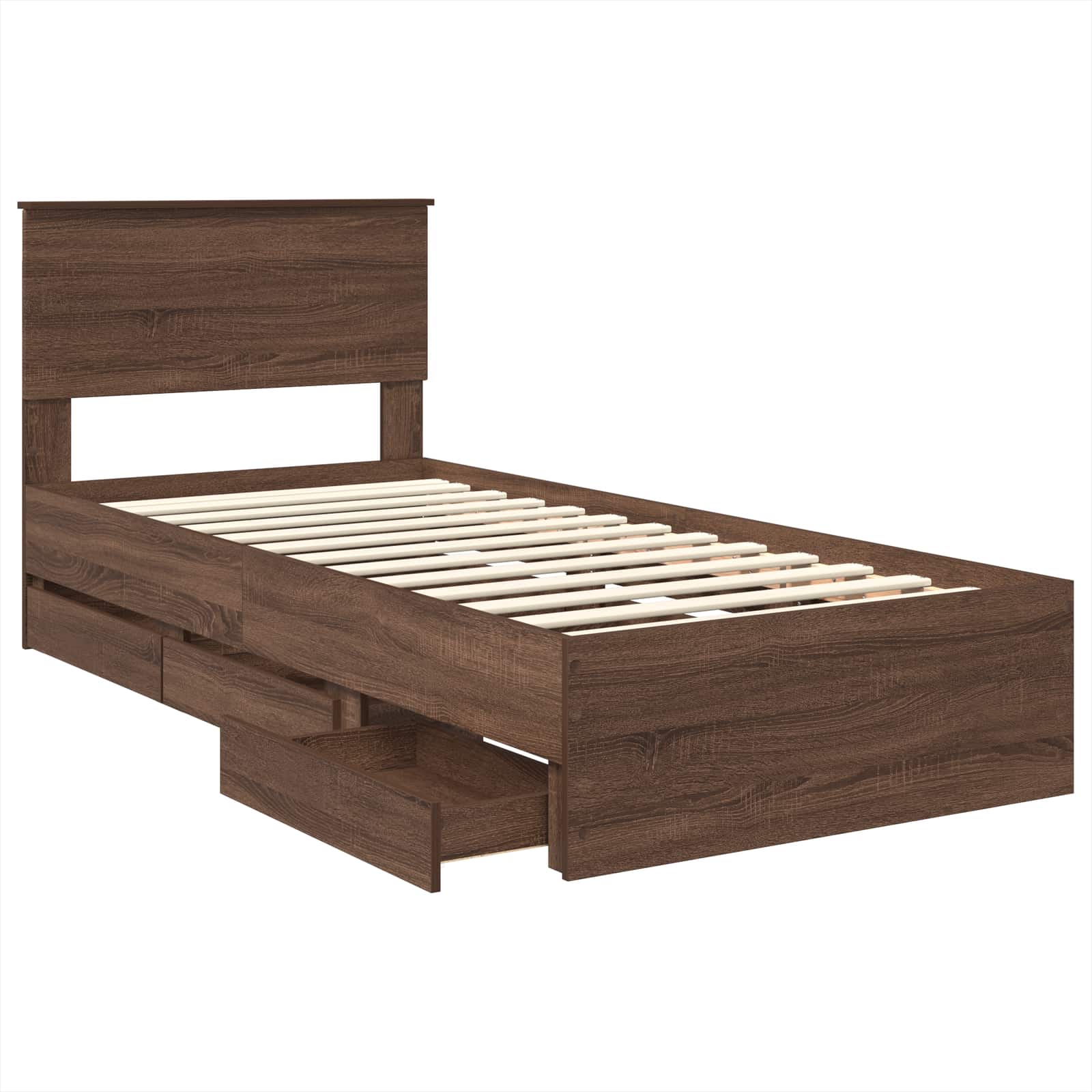 Struttura del letto con cassetto Rovere Marrone 90 x 190 cm 3408025