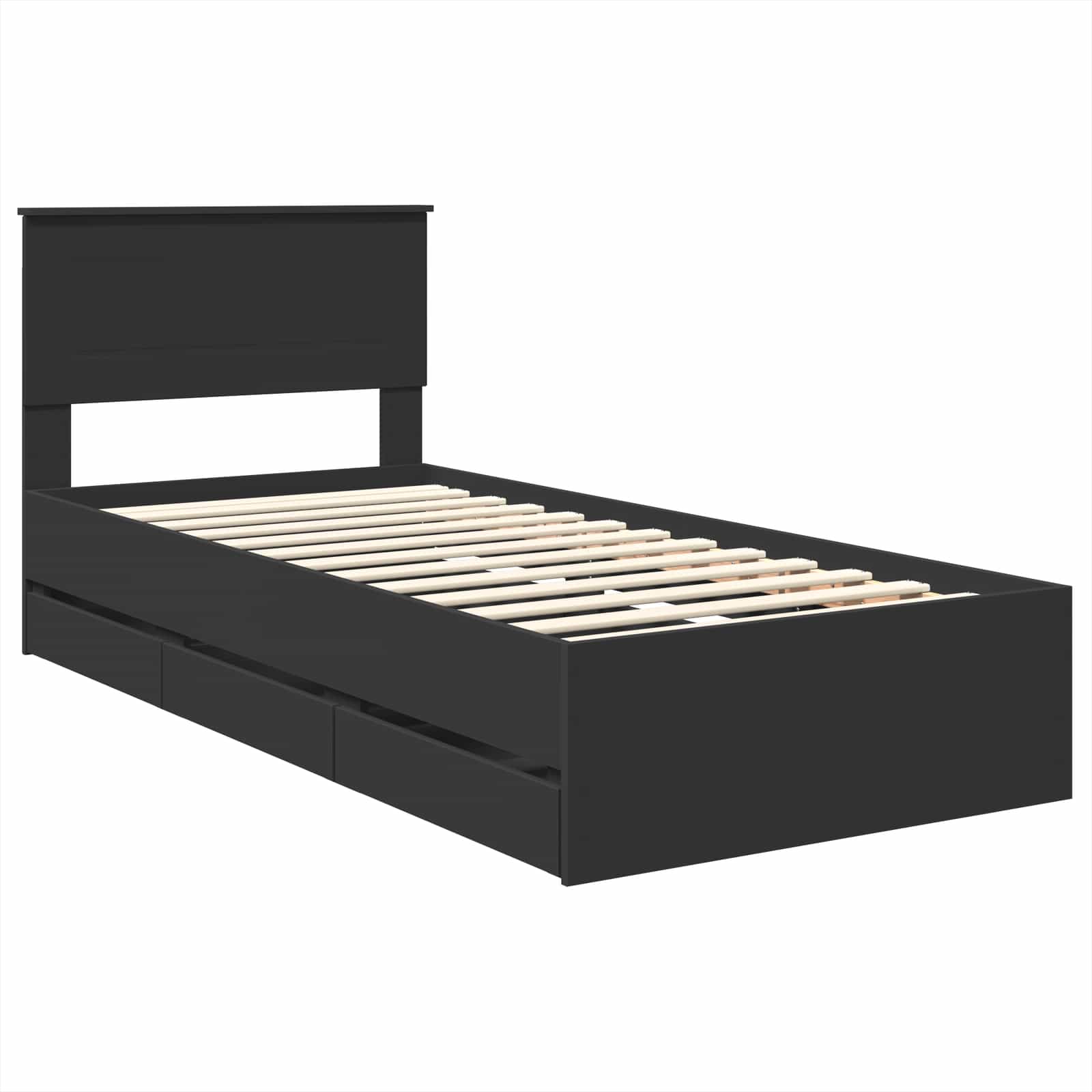 Struttura del letto Nero 90 x 200 cm Legno Ingegnerizzato 3408027