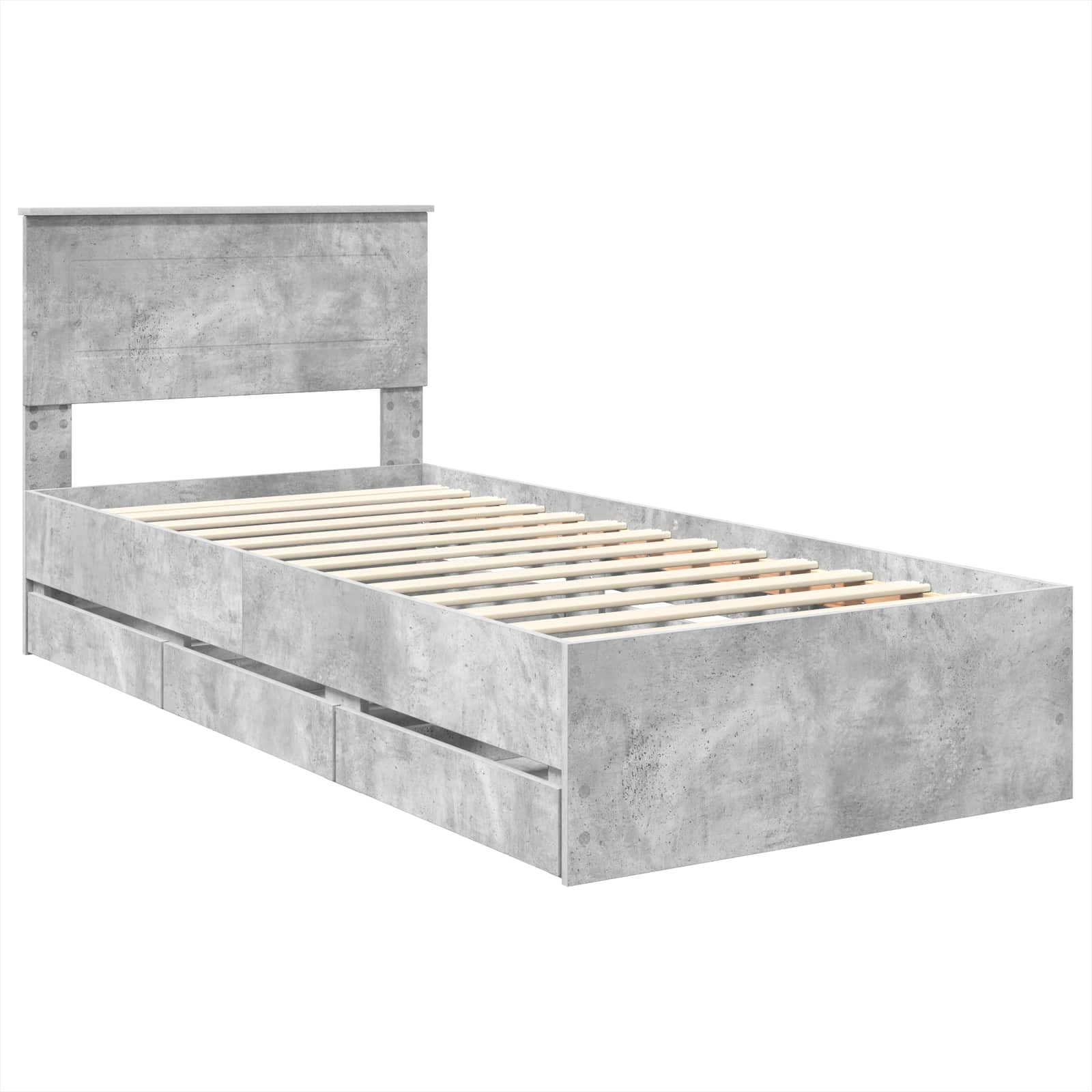 Struttura del letto con cassetto Grigio cemento 90 x 200 cm 3408029