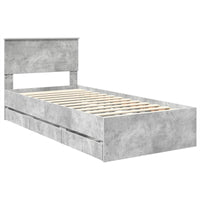 Struttura del letto con cassetto Grigio cemento 90 x 200 cm 3408029
