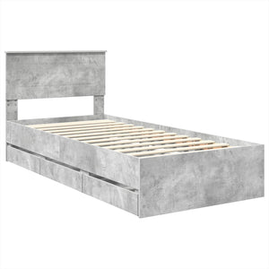 Struttura del letto con cassetto Grigio cemento 90 x 200 cm 3408029