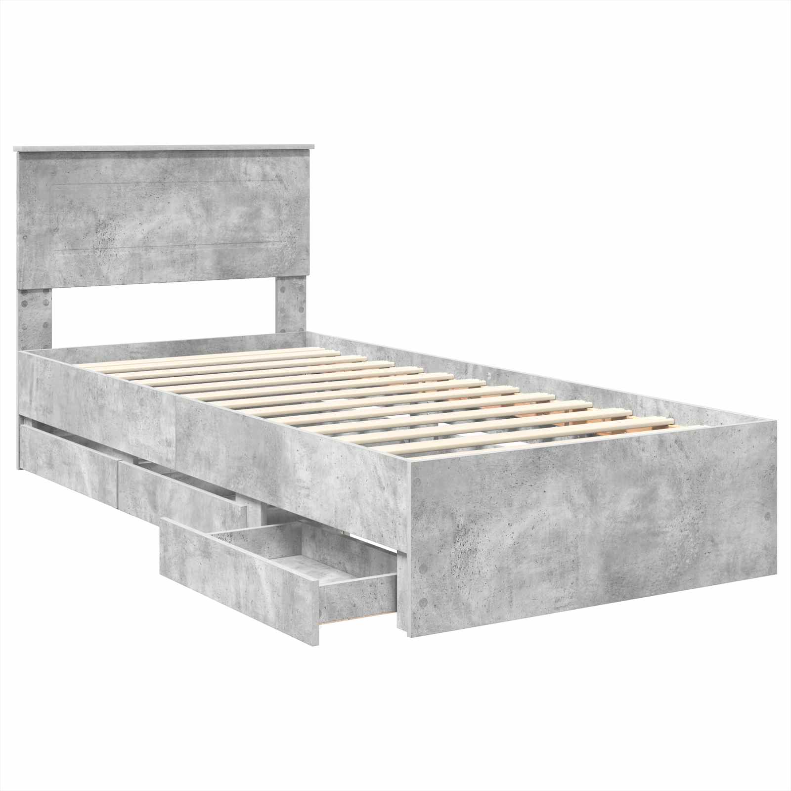 Struttura del letto con cassetto Grigio cemento 90 x 200 cm 3408029