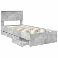 Struttura del letto con cassetto Grigio cemento 90 x 200 cm 3408029