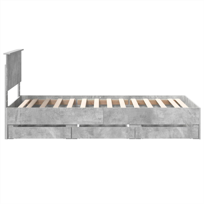 Struttura del letto con cassetto Grigio cemento 90 x 200 cm 3408029